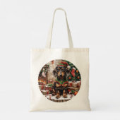 Weihnachts-Dackel Hogs Elf Tragetasche (Rückseite)