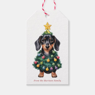 Weihnachts-Dackel-Hund-Geschenkanhänger Geschenkanhänger