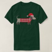 Weihnachts-Dackel Hund in einer Weihnachtsmannmütz T-Shirt (Design vorne)