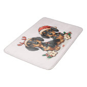 Weihnachts-Dackel Hunde Badematte (Schrägansicht)