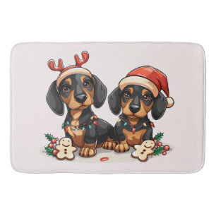 Weihnachts-Dackel Hunde Badematte