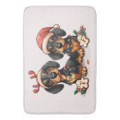 Weihnachts-Dackel Hunde Badematte (Vorderseite Vertikal)