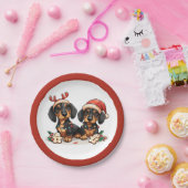 Weihnachts-Dackel Hunde Pappteller (Party)
