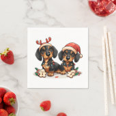 Weihnachts-Dackel Hunde Serviette (Beispiel)