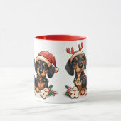 Weihnachts-Dackel Hunde Tasse (Zentrum)