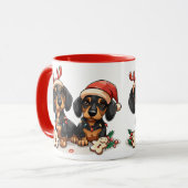 Weihnachts-Dackel Hunde Tasse (Vorderseite Links)