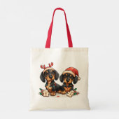 Weihnachts-Dackel Hunde Tragetasche (Rückseite)