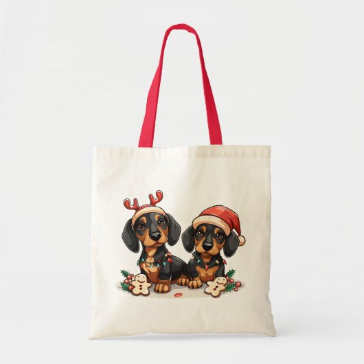 Weihnachts-Dackel Hunde Tragetasche (Vorne)