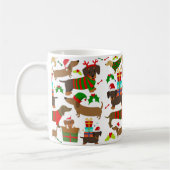 Weihnachts-Dackel Kaffeetasse (Links)