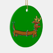 Weihnachts-Dackel Keramikornament (Rechts)