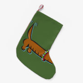 Weihnachts-Dackel Kleiner Weihnachtsstrumpf (Vorderansicht (hängend))