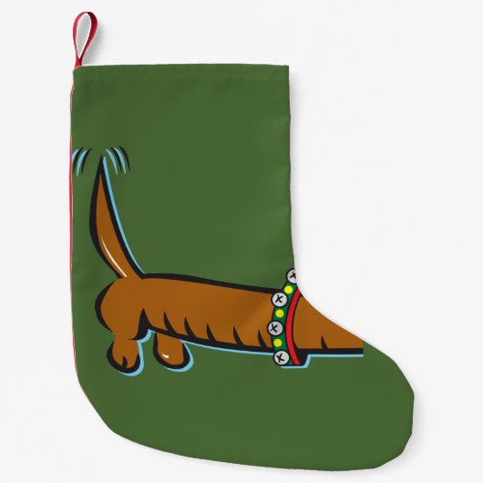 Weihnachts-Dackel Kleiner Weihnachtsstrumpf (Vorderseite)