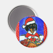 Weihnachts-Dackel Magnet (Vorderseite/Rückseite)