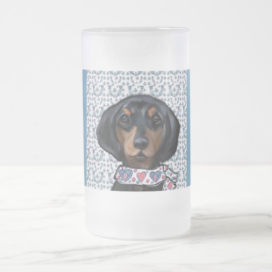 Weihnachts-Dackel Mattglas Bierglas (Mittel)