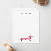 Weihnachts-Dackel Monogram Niedlich Boho Dog Lover Mitteilungskarte (Vorderseite/Rückseite Beispiel)