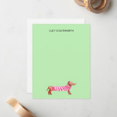 Weihnachts-Dackel Monogram Niedlich Boho Dog Lover Mitteilungskarte (Vorderseite/Rückseite Beispiel)