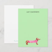 Weihnachts-Dackel Monogram Niedlich Boho Dog Lover Mitteilungskarte (Vorne/Hinten)