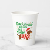 Weihnachts-Dackel-Papierbecher Pappbecher (Vorderseite)