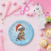 Weihnachts-Dackel Pappteller (Party)