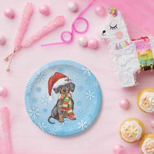Weihnachts-Dackel Pappteller (Party)