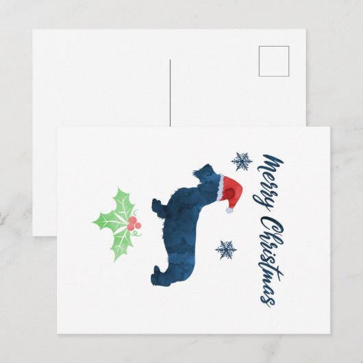 Weihnachts-Dackel Postkarte (Vorne/Hinten)