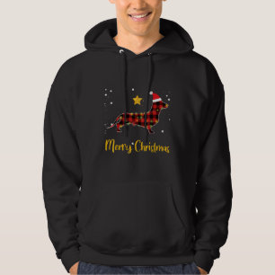 Weihnachts-Dackel Red Kariert Dog Lover Pajama Hoodie