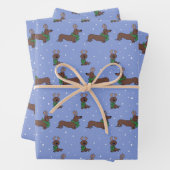 Weihnachts-Dackel Rentier Niedlich Fun Muster Geschenkpapier Set (Beispiel)