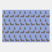 Weihnachts-Dackel Rentier Niedlich Fun Muster Geschenkpapier Set (Vorderseite)