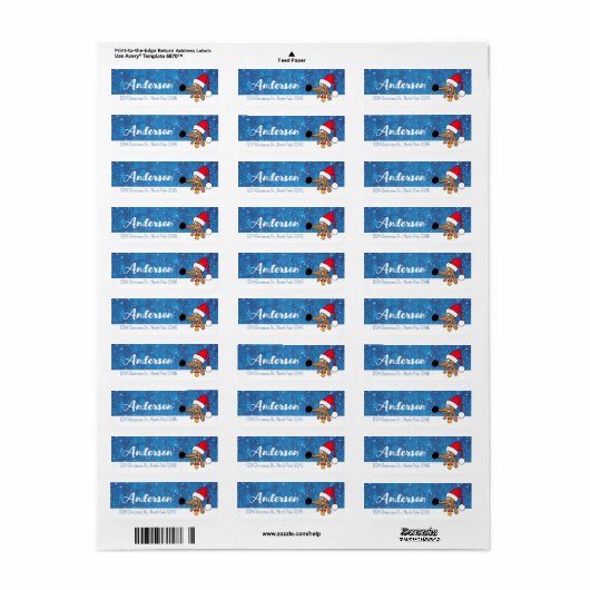 Weihnachts-Dackel-Rücksendeadresse (Vorne)