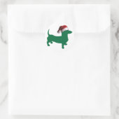 Weihnachts-Dackel Runder Aufkleber (Tasche)