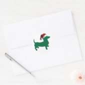 Weihnachts-Dackel Runder Aufkleber (Umschlag)