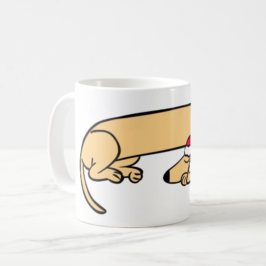 Weihnachts-Dackel Schlafen Tasse (Vorderseite Links)