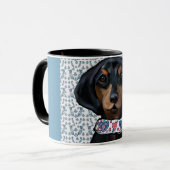 Weihnachts-Dackel Tasse (Vorderseite Links)