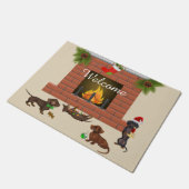 Weihnachts-Dackel Tor Mat Begrüßungsmatte Fußmatte (Schrägansicht)