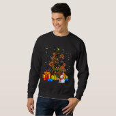 Weihnachts-Dackel Tree Funny Pajamas Sweatshirt (Vorne ganz)
