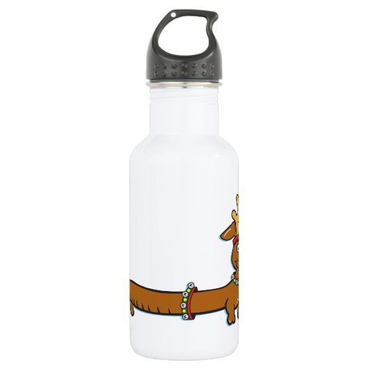 Weihnachts-Dackel Trinkflasche (Vorderseite)