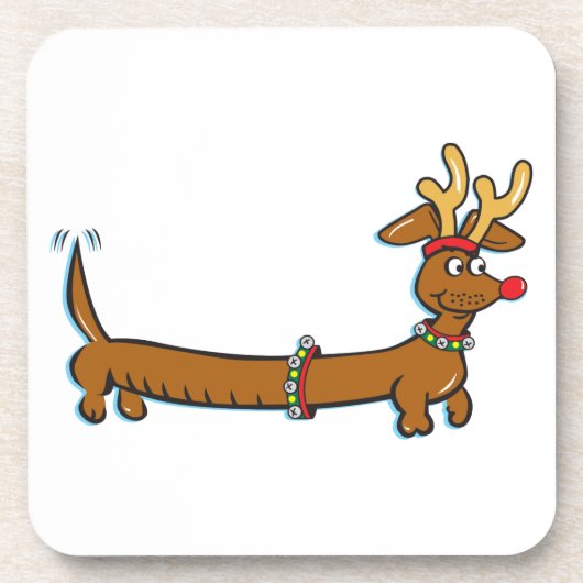 Weihnachts-Dackel Untersetzer (Vorderseite)