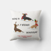 Weihnachts-Dackel Wandern in einer Dackel Wunderla Kissen (Rückseite)