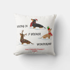 Weihnachts-Dackel Wandern in einer Dackel Wunderla Kissen