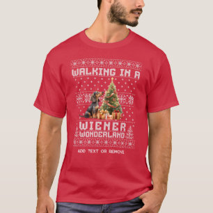 Weihnachts-Dackel Wandern in einer Dackel Wunderla T-Shirt