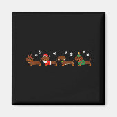 Weihnachts-Dackel Weihnachtsmannmütze Hund Lover H Magnet (Vorne)