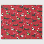Weihnachts-Dackeln Geschenkpapier (Flach)