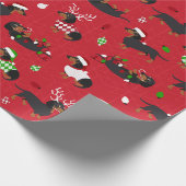 Weihnachts-Dackeln Geschenkpapier (Ecke)