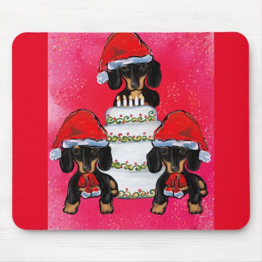Weihnachts-Dackeln Mousepad (Vorne)