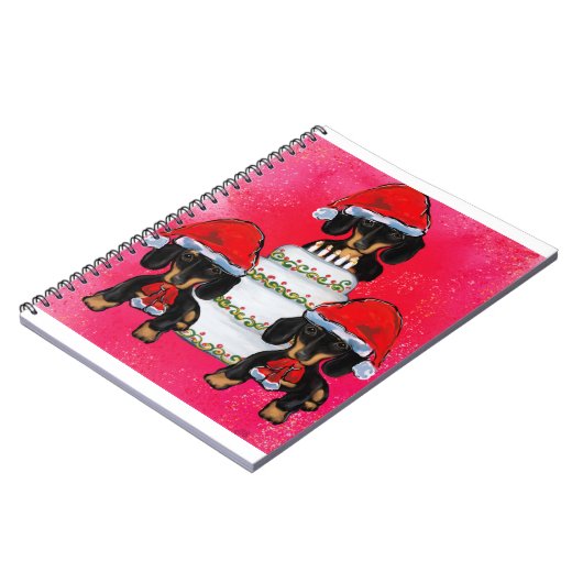 Weihnachts-Dackeln Notizblock (Linke Seite)