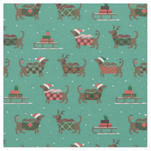 Weihnachts-Dackeln Stoff