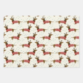 Weihnachts-Dackeln Wrapping Paper Set 3 Geschenkpapier Set (Vorderseite 2)