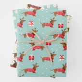 Weihnachts-Dackeln Wrapping Paper Set 3 Geschenkpapier Set (Beispiel)