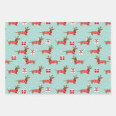 Weihnachts-Dackeln Wrapping Paper Set 3 Geschenkpapier Set (Vorderseite)