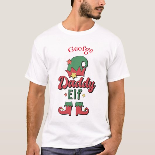 Weihnachts-Daddy Elf personalisierte Männer-T - Sh T-Shirt (Vorderseite)